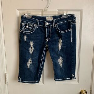 Distressed Denim Shorts